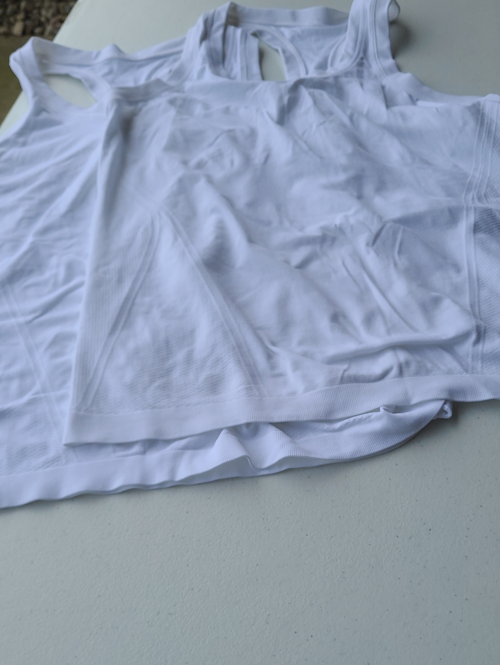 2 Seamless White Racerback Tank Tops